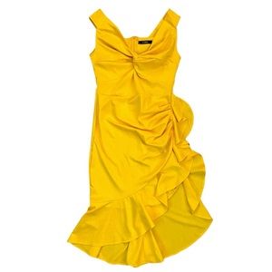 I ordered 5 dresses for a wedding, size M, yellow